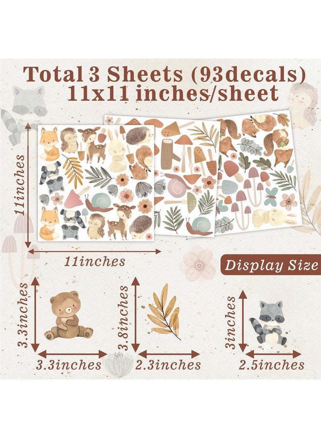 Kazova Woodland Animals Wall Stickers Small Mushroom Wall Stickers Cute Cartoon Animals Wall Decals Mushroom Forest Woodland Wall Decals for Kids Room Nursery Bedroom Playroom Decor - Image 4