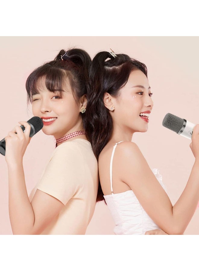 YS -219 Bluetooth Karaoke Speaker System with Dual Wireless Microphones – Powerful Portable Sound System with Deep Bass, Vocal Effects, USB/TF Playback, Rechargeable Battery for Outdoor Parties, Events  Gatherings  Silver - Image 3