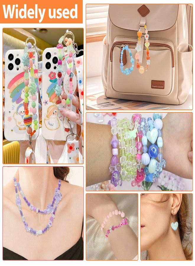 RYKOMO 1000-1080PCS Acrylic Assorted Beads 12 Candy Colors Flower Sweetheart Butterfly Candy Acrylic Kawaii Aesthetic Beads Assorted Beads for Bracelets DIY Jewelry Making - Image 5