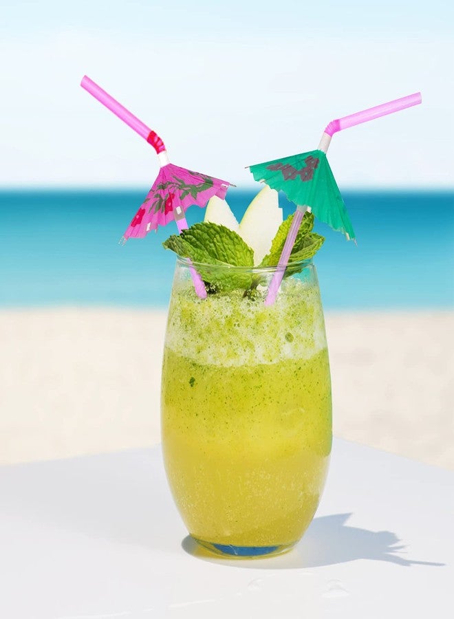 BLUETOP BLUE TOP 100pcs Umbrella Drink Straws 9.45 Inch Assorted Colors, Fancy Mini Paper Umbrella Drink for Cocktail,Milkshake,Juice,Great for Valentine's Day Beach Party,Hawaiian Party,Luau Party,Bar - Image 4