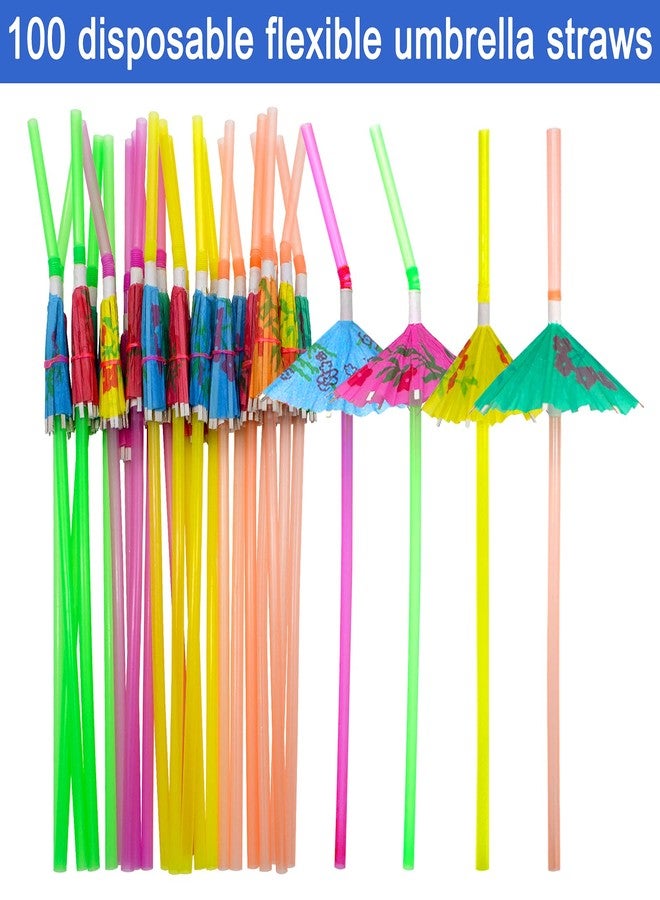BLUETOP BLUE TOP 100pcs Umbrella Drink Straws 9.45 Inch Assorted Colors, Fancy Mini Paper Umbrella Drink for Cocktail,Milkshake,Juice,Great for Valentine's Day Beach Party,Hawaiian Party,Luau Party,Bar - Image 2