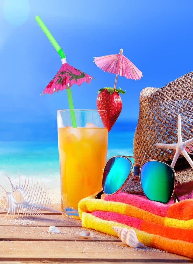 BLUETOP BLUE TOP 100pcs Umbrella Drink Straws 9.45 Inch Assorted Colors, Fancy Mini Paper Umbrella Drink for Cocktail,Milkshake,Juice,Great for Valentine's Day Beach Party,Hawaiian Party,Luau Party,Bar - Image 5