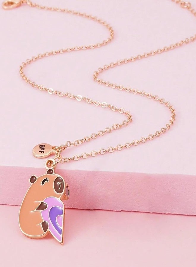 BdelrinQue 2Pcs Best Friend Necklace, Friendship Necklace with Capybara Design, Bestie Necklace Suitable for Gifts for Birthdays or Special Occasions - Image 5