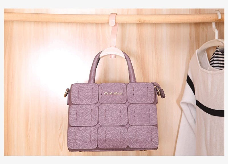 UPKARANWALE UPKARANWALE Home Handbag Hat Cap Scraf Wardrobe Closet Hanger Hook Storage Organizer Pink - Image 2