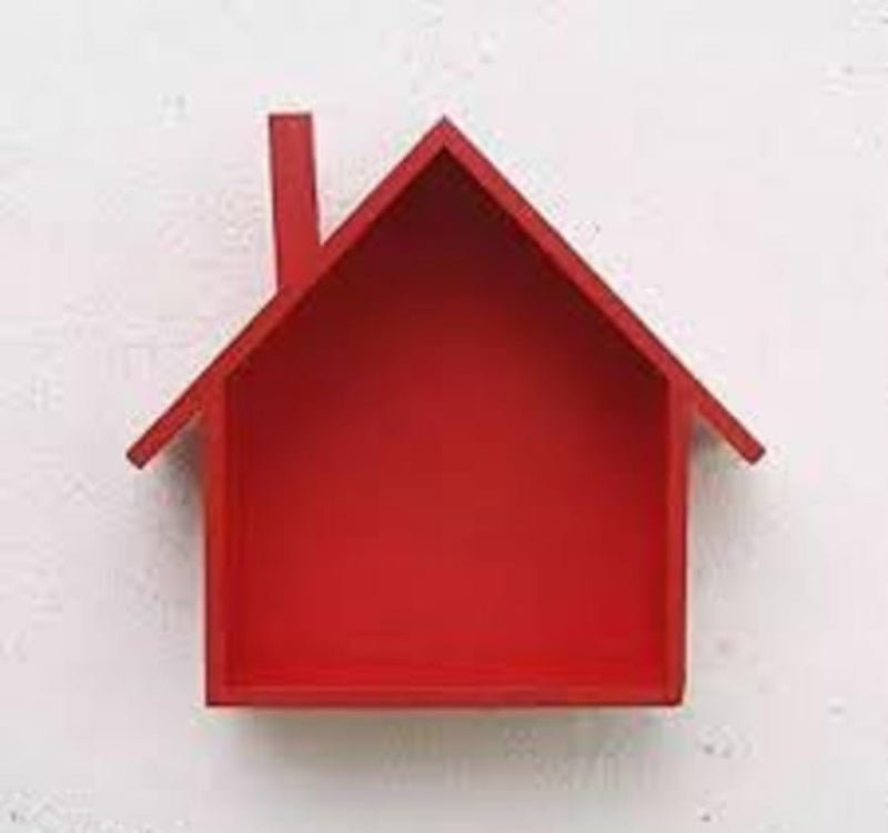khusubhdecor khusubhdecor MDF Floating Shelves for Wall Pine Wood Rustic Solid Small Hut Shaped Wall Mounted Shelves Unique for Wall Decor Ideal for Bedroom Living Room Kitchen 7x3x9 Red  - Image 5