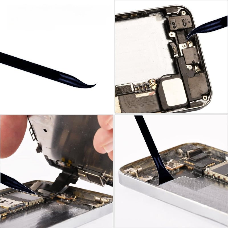 معجون، 10 قطع من أدوات الكشط البلاستيكية + 4 قطع من الملاقط الدقيقة المضادة للكهرباء الساكنة، أداة كشط على شكل قلم تنظيف لا تخدش الأسطح، صلبة ومتعددة الأغراض للأماكن الضيقة - Image 5