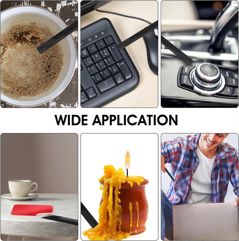 معجون، 10 قطع من أدوات الكشط البلاستيكية + 4 قطع من الملاقط الدقيقة المضادة للكهرباء الساكنة، أداة كشط على شكل قلم تنظيف لا تخدش الأسطح، صلبة ومتعددة الأغراض للأماكن الضيقة - Image 4