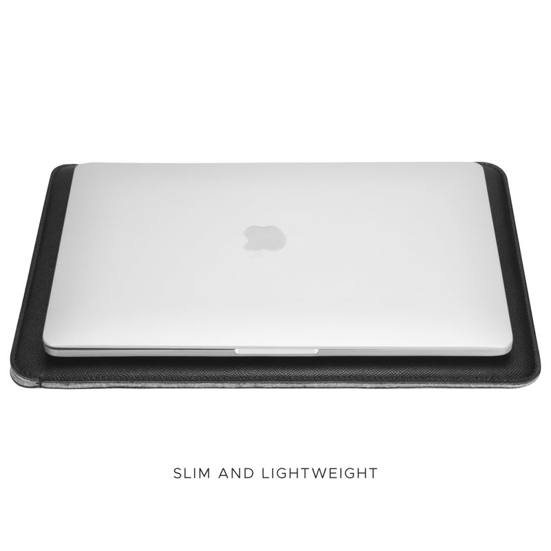 Comfyable Laptop Sleeve 15 Inch Precisely Compatible with MacBook Air 15" M4 2025 A3241 & M3 2024 A3114 & M2 2023 A2941, Faux Leather Cover Case, Black - Image 4