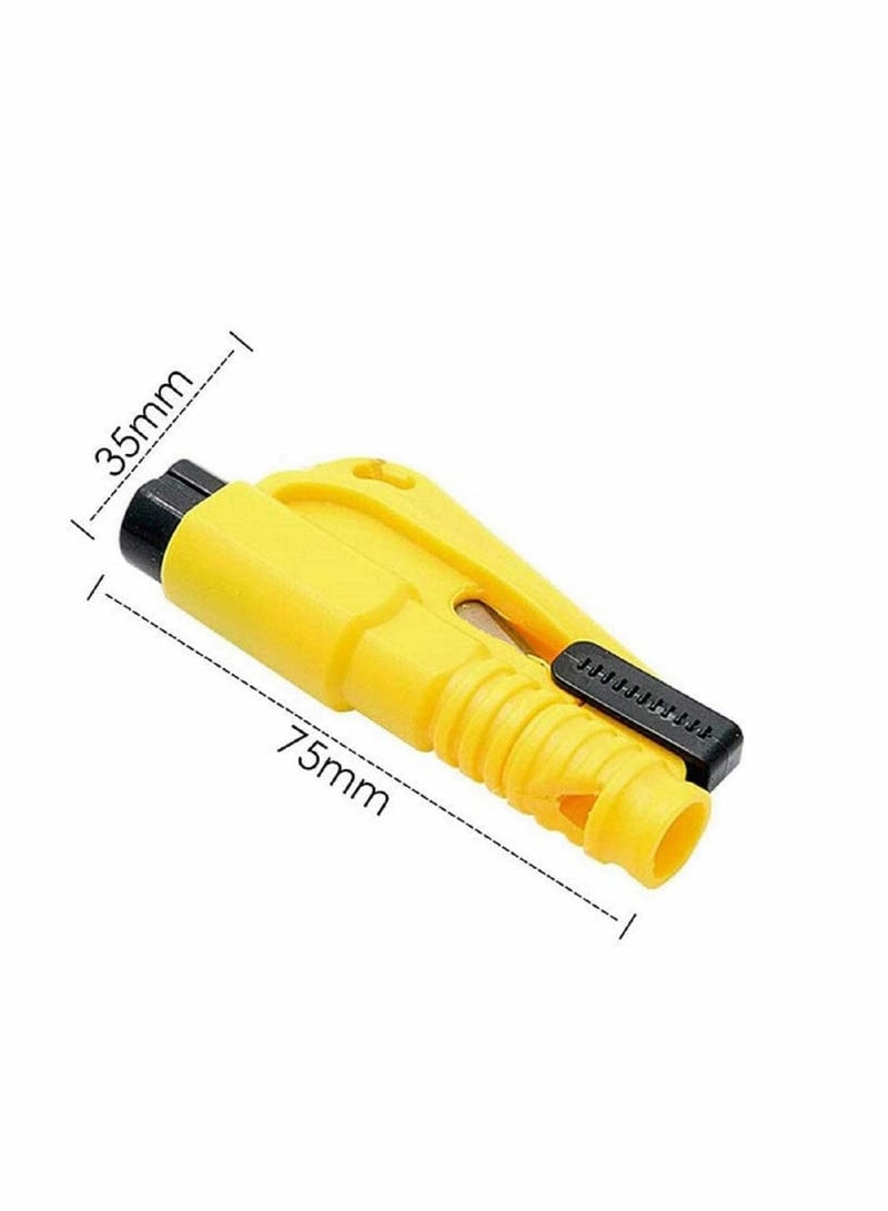 3 in 1 Car Emergency Hammer - Maso Auto 2PCS Car Life Keychain Emergency Escape Tool with Car Window Safety Rescue Tool Window Glass Breaker Hammer (Yellow) - Image 2