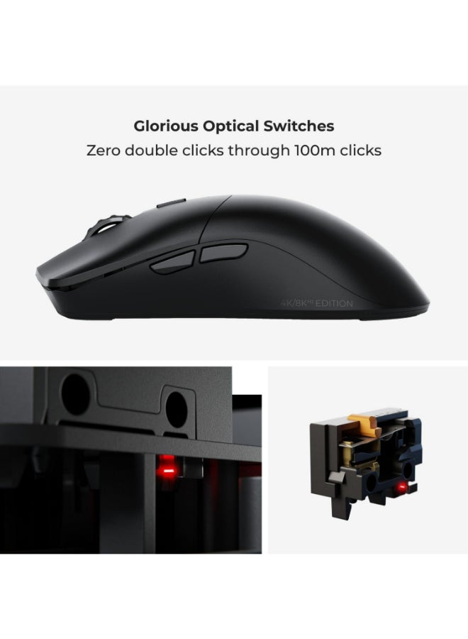 Glorious Gaming Model O 2 PRO 4K/8K Wireless Gaming Mouse - 2.4GHz Wireless 1ms delay, 4K/8K Polling, 100M clicks, 59g Ultralight, Long Battery Life, 26K DPI BAMF 2.0 Sensor, 6 Buttons - Matte Black - Image 3