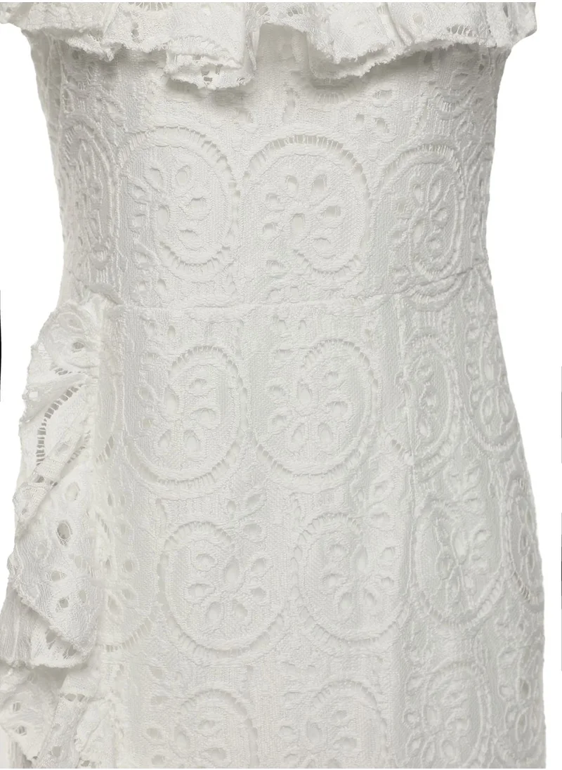 trendyol Lace Detail Bardot Dress