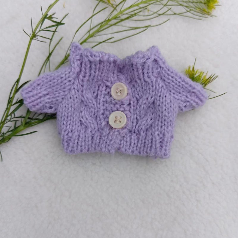 17cm Labubu Doll Knitted Sweater Pendant Purple 