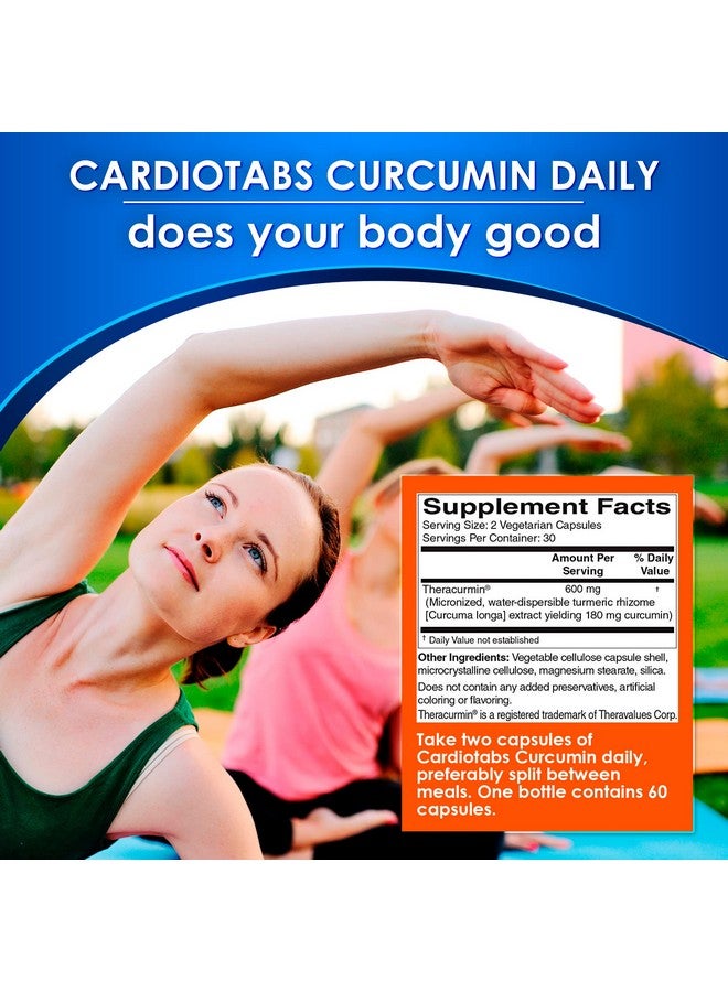 CardioTabs Turmeric Curcumin - Joint, Heart, Memory & Brain Supplement with 600 mg Theracurmin, Highly Absorbable Curcumin Supplements, 60 Vegetarian Curcumin and Turmeric Capsules, 30-Day Supply - Image 2