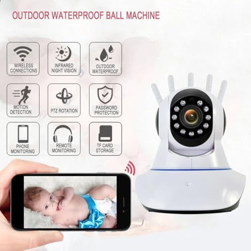 DEATTI Five Antenna 1080P 2MP WiFi Camera IP PTZ Wireless Two Way Audio Night Vision Smart Motion Detection Alarm Surveillance Camera (DECM16) - Image 5