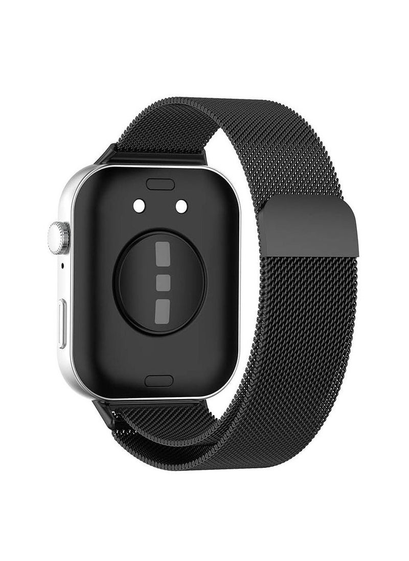 Generic - Milanese Stainless Steel Replacement Band Compatible with Huawei Fit 3 Watch, Magnetic Stainless Steel Mesh type strap (Black) - Image 1