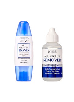 Red by Kiss Red by Kiss All Mighty Bond Lace Front Wig Glue  Remover Set Dual Tip Applicator Instant Dry Water Resistant Strong Hold for Wigs Frontals Toupees Safe for Sensitive Skin Front Wig Remover 