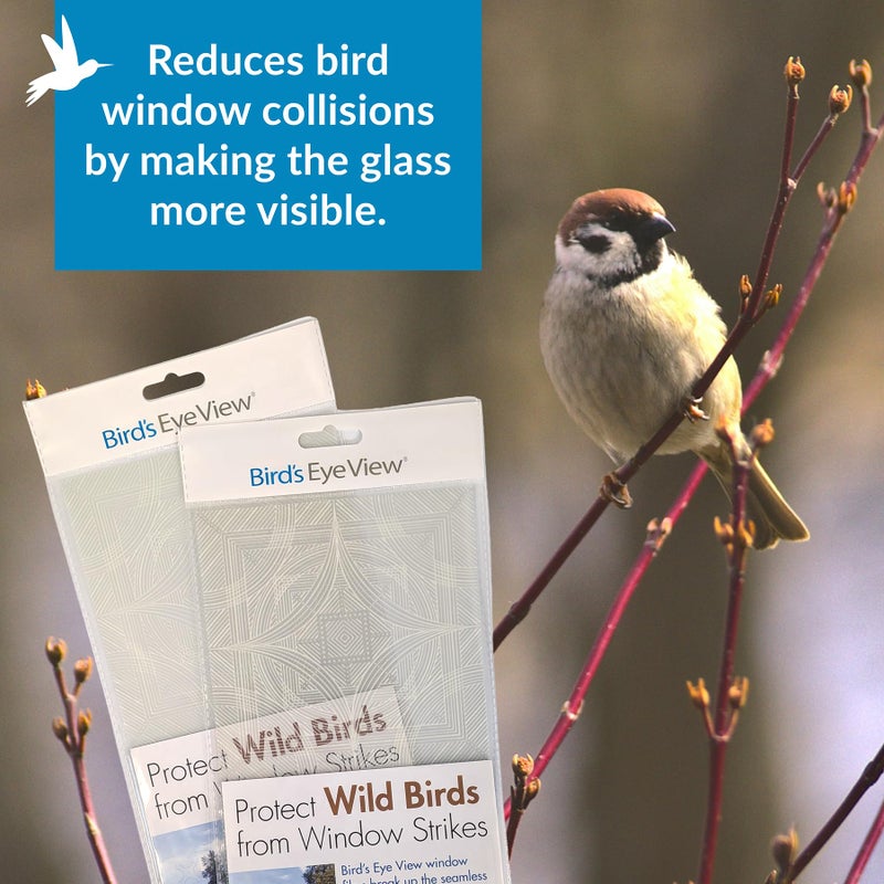 Artscape Bird's Eye View | UV-Reflective Anti-Collision Window Film | Protects Birds from Glass Collision | Four-Pack | 6 x 6 Inches Each | Made in USA - Image 2