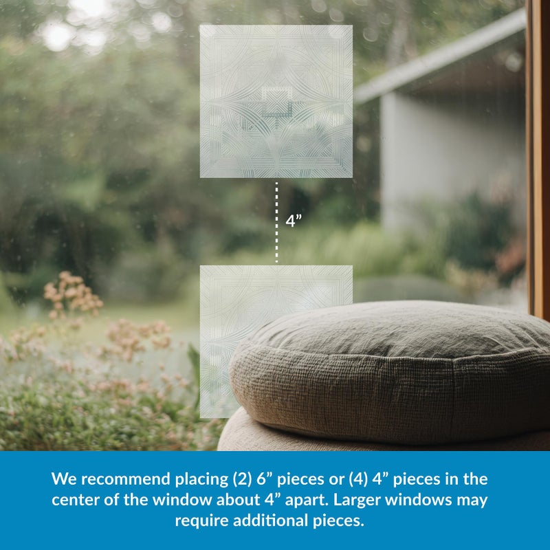Artscape Bird's Eye View | UV-Reflective Anti-Collision Window Film | Protects Birds from Glass Collision | Four-Pack | 6 x 6 Inches Each | Made in USA - Image 4