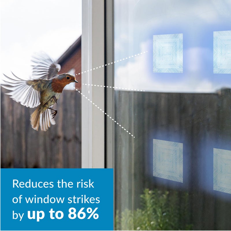 Artscape Bird's Eye View | UV-Reflective Anti-Collision Window Film | Protects Birds from Glass Collision | Four-Pack | 6 x 6 Inches Each | Made in USA - Image 5