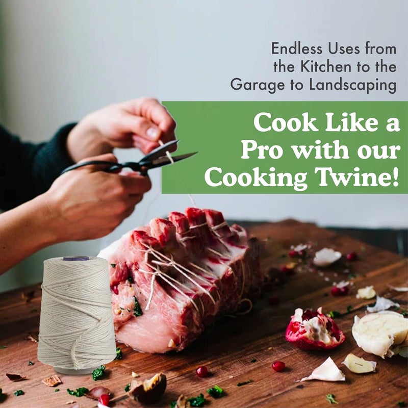 Regency Wraps Butchers Cooking Twine, Heavy Duty, 500 ft,16 Ply, 2.4mm, Food-Safe Cotton Kitchen String for Turkey Trussing, Meat Prep, Crafting, Natural, Pack of 3 - Image 5