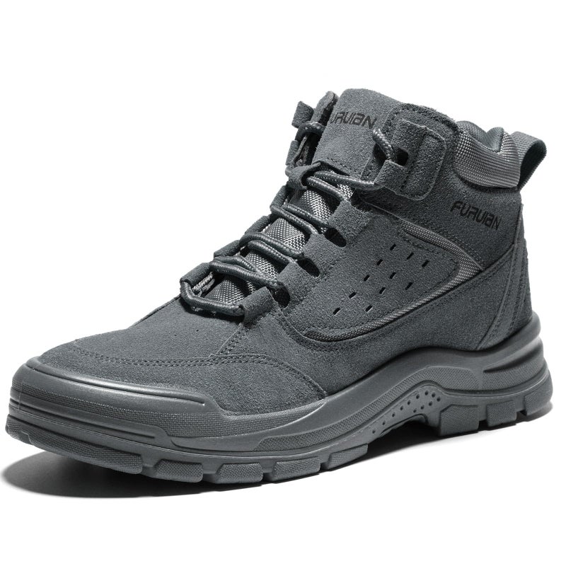 Furuian Steel Toe Boots for Men Women Comfortable Lightweight Work Boots for Men Slip Resistant High Top Steel Toe Safety Shoes Puncture Proof Indestructible Construction Boots - Image 1