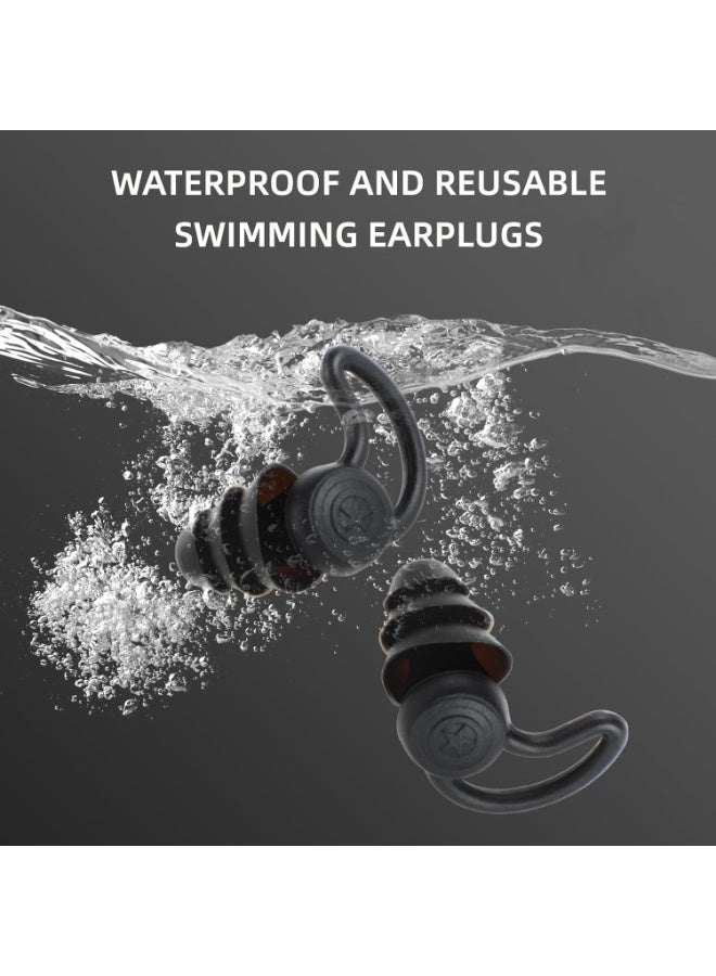 ShineZone 4 Pairs Swimming Ear Plugs for Adults,Waterproof and Reusable, Ear Protection for Swimming, Shower, Surf, Diving and Water Sports - Image 4