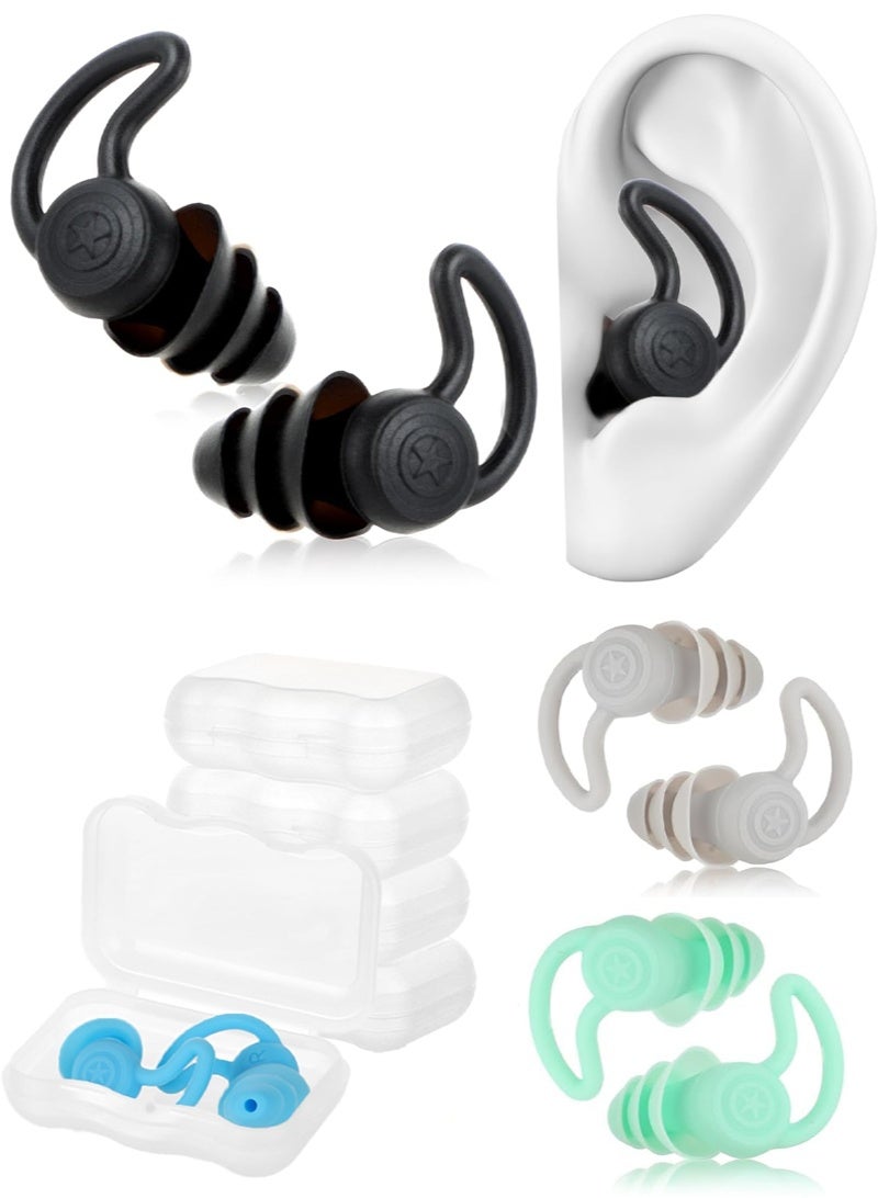 ShineZone 4 Pairs Swimming Ear Plugs for Adults,Waterproof and Reusable, Ear Protection for Swimming, Shower, Surf, Diving and Water Sports - Image 1