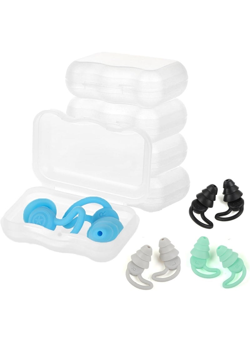 ShineZone 4 Pairs Swimming Ear Plugs for Adults,Waterproof and Reusable, Ear Protection for Swimming, Shower, Surf, Diving and Water Sports - Image 2