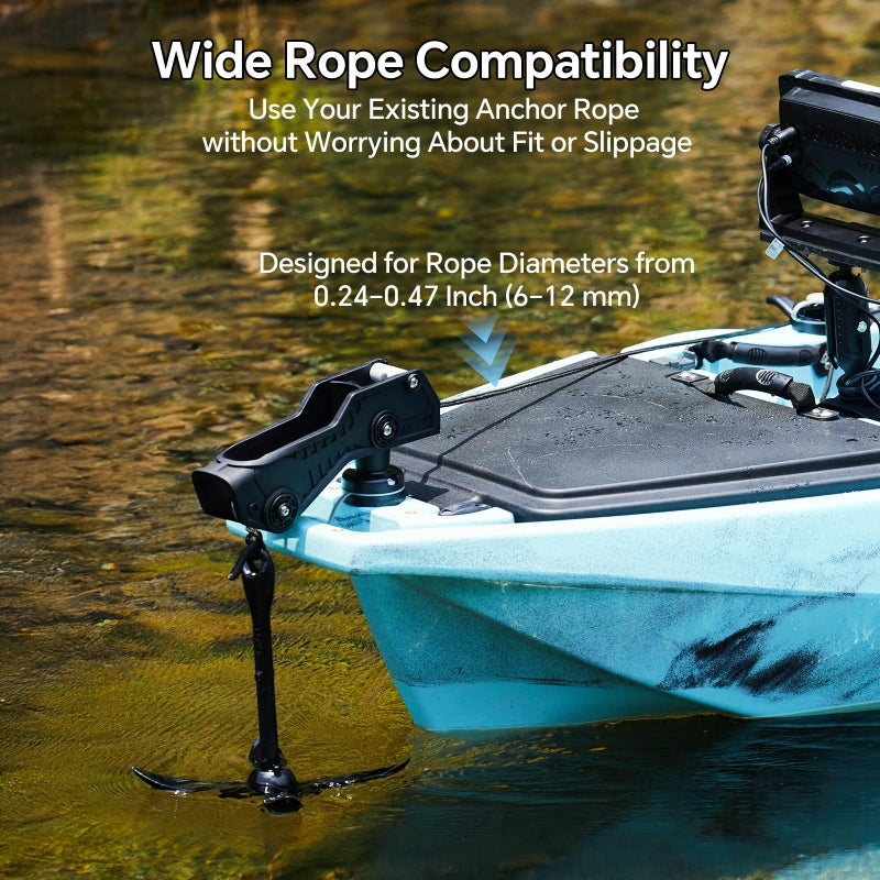 Hitorhike Universal Anchor Mount-Heavy Duty Boat Holder with Multi-Directional Locking,Built-in Storage for Kayaks,Canoes (Basic Mount + Rope Holder + Anchor Lock Bracket Set) - Image 5