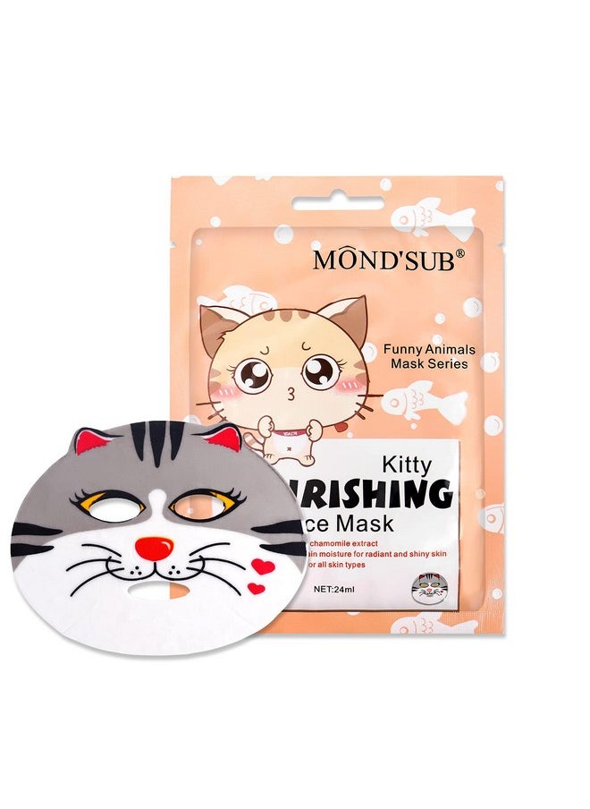 Mond'sub Animal Spa Mask Character Masks Sheet Penguin Panda Tiger Cat Nourishing & Moisturizing Effects For All Skin Types Birthday Party Gift For Her Girls Night Spa Night Beauty Gift (4Pack)  - Image 5