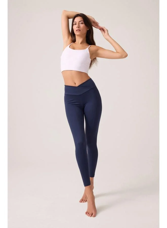 Los Ojos Navy Cross-Waist Detail Leggings New Envelope