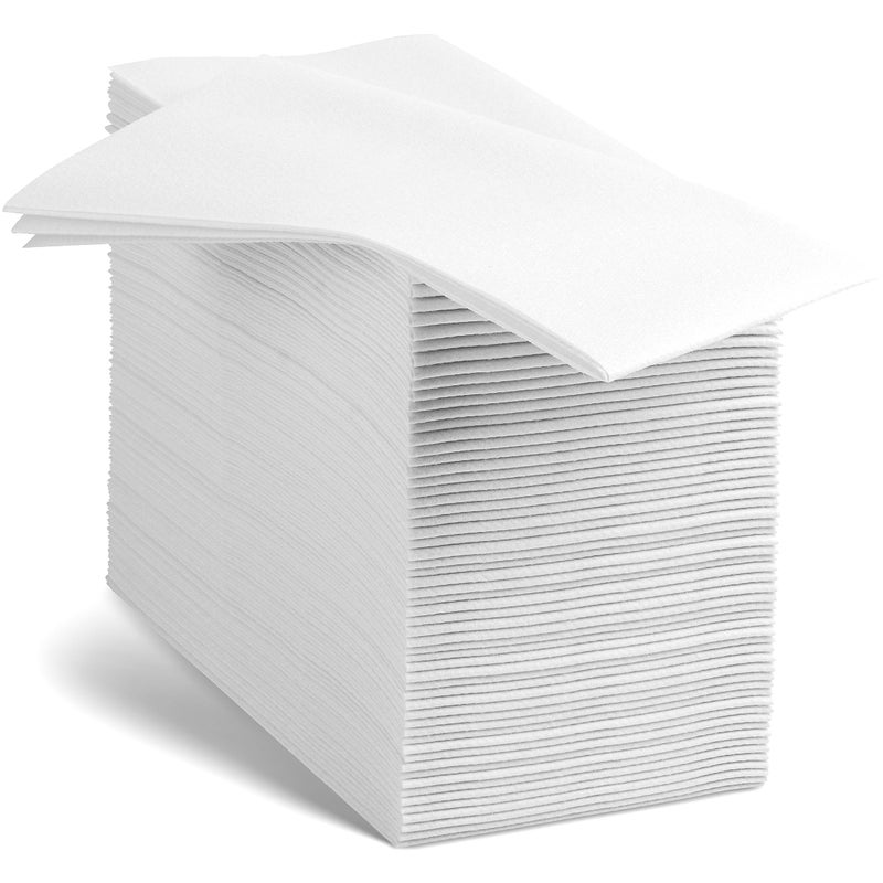 BloominGoods Linen-Feel European-White Paper Napkins - Decortive Cloth-Like Disposable Dinner Napkins - Soft And Absorbent. For Kitchen, Party, Wedding, Bathroom Or Any Occasion. (Pack of 100) - Image 1