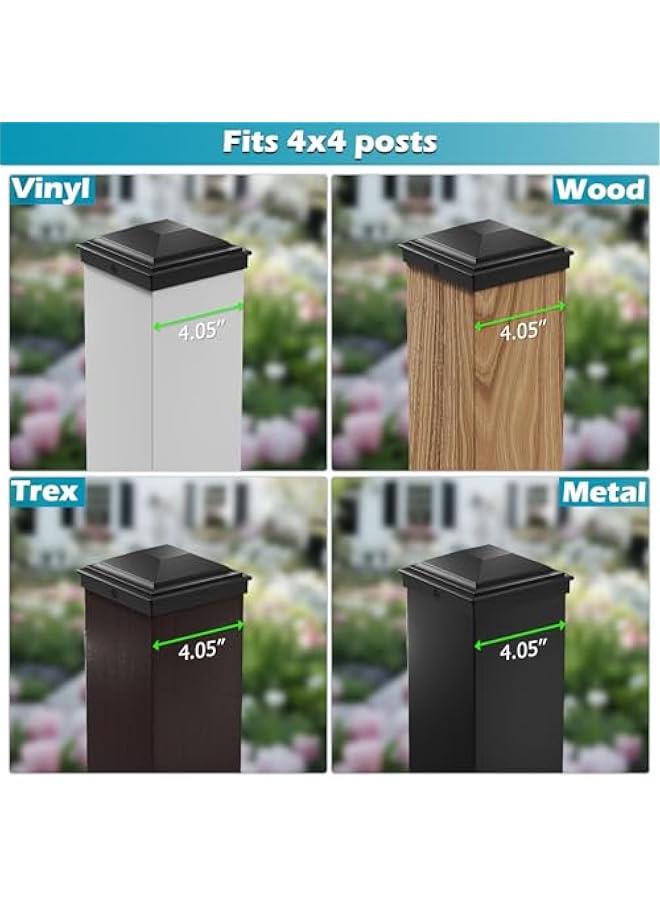 Arabest 4x4 Post Caps Black 12 Pack, Fence Post Covers Outdoor Waterproof, Fits 4x4 3.5x3.5 Wood/Vinyl Posts for Deck Fence Mailbox Patio Decor - Image 4