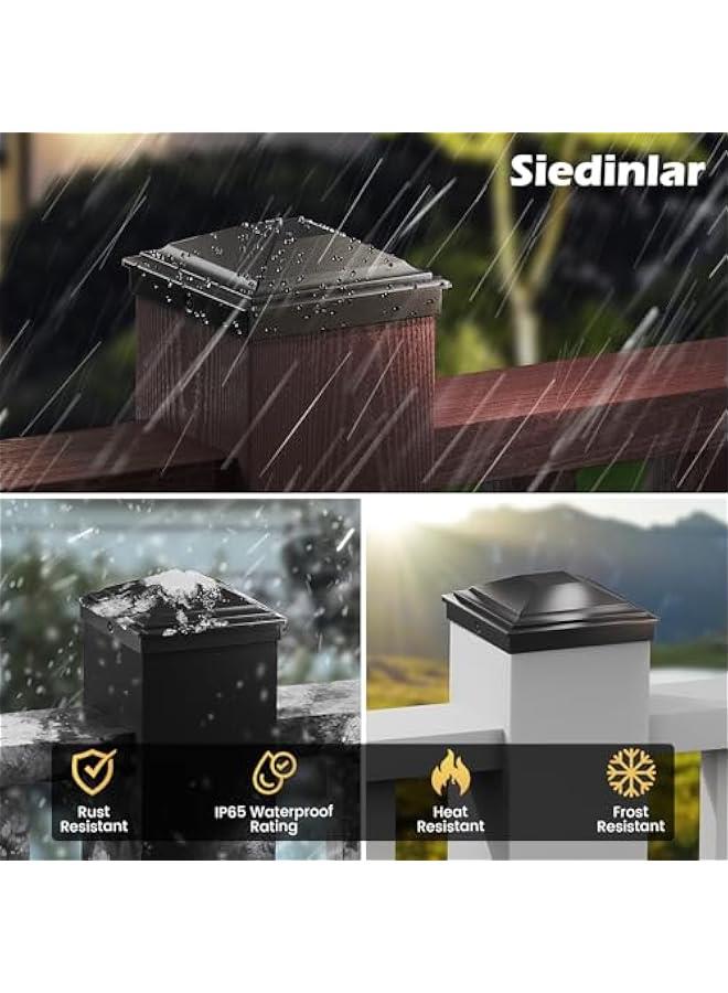 Arabest 4x4 Post Caps Black 12 Pack, Fence Post Covers Outdoor Waterproof, Fits 4x4 3.5x3.5 Wood/Vinyl Posts for Deck Fence Mailbox Patio Decor - Image 5