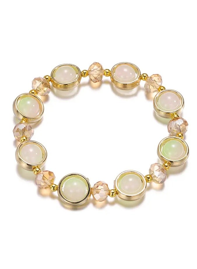 جلوسكي تطعيم دائرة قطع زجاج سوار شفاف ملون خرز يدويا سوار المرأة الهدايا المجوهرات - Image 1