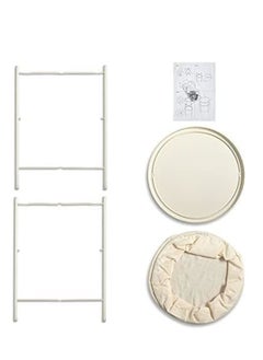 watheer Sofa Side Table Metal Round Table with Detachable Tray and Fabric Storage Basket  - Image 3