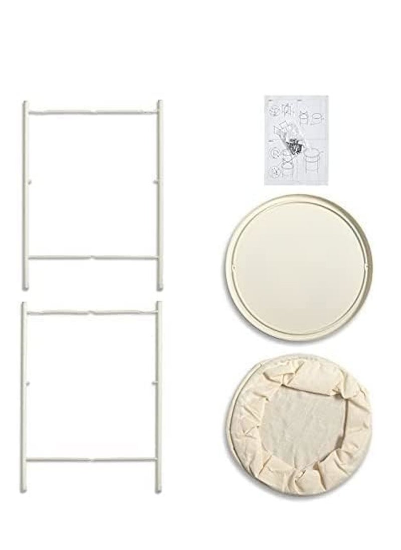 watheer Sofa Side Table Metal Round Table with Detachable Tray and Fabric Storage Basket  - Image 3