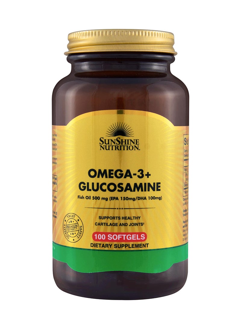SUNSHINE NUTRITION Nutrition Omega 3+ Glucosamine 100 Softgels