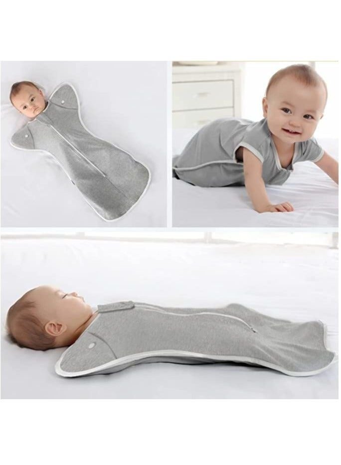 Gonice Swaddle Blanket Sleeping Bag, Newborn Wearable Sleeping Bag Fit Sedative Startle Reflex Better Sleep, Suitable for Baby Girls and Baby Boys From 0-6 Months - Gray（M） - Image 2