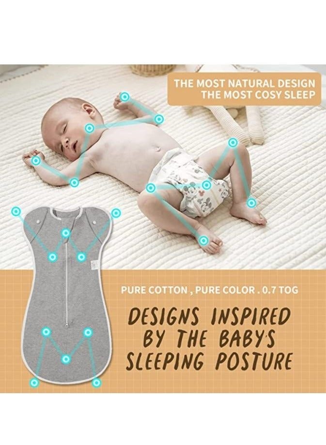 Gonice Swaddle Blanket Sleeping Bag, Newborn Wearable Sleeping Bag Fit Sedative Startle Reflex Better Sleep, Suitable for Baby Girls and Baby Boys From 0-6 Months - Gray（M） - Image 3