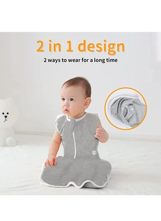 Gonice Swaddle Blanket Sleeping Bag, Newborn Wearable Sleeping Bag Fit Sedative Startle Reflex Better Sleep, Suitable for Baby Girls and Baby Boys From 0-6 Months - Gray（M） - Image 5