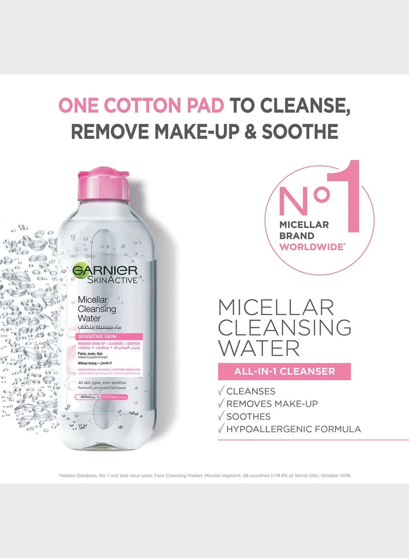 garnier Micellar Water Classic 400ML+Micellar Water Classic 100ML Free, Savings 34%