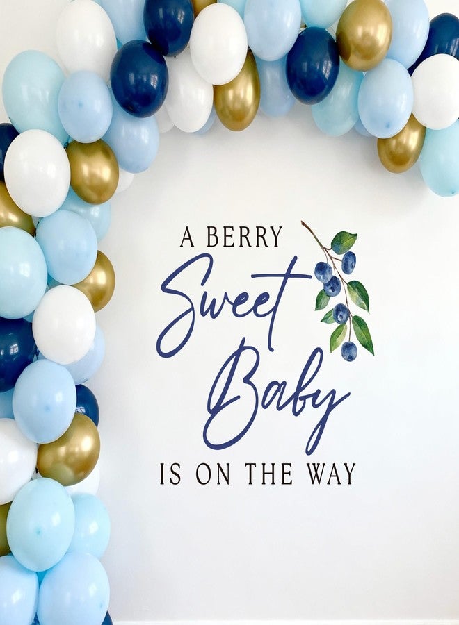 Aoemon Blueberry Baby Shower Decorations Boy - Peel and Stick Blueberry Themed Baby Shower Backdrop, A Berry Sweet Baby Is on The Way Decoration Blueberry Birthday Party Wall Decor, Balloon Arch Stickers - Image 1