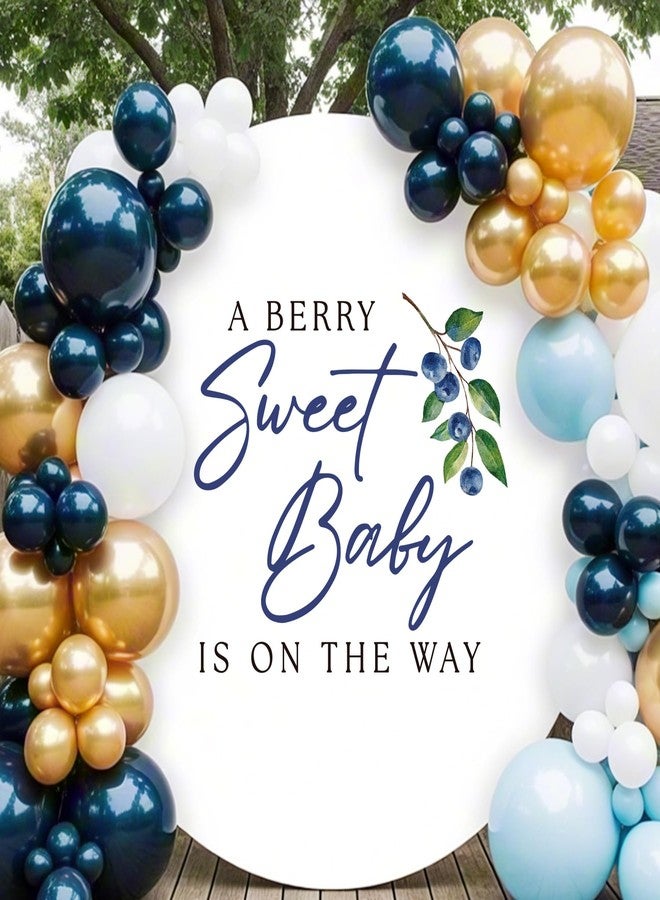Aoemon Blueberry Baby Shower Decorations Boy - Peel and Stick Blueberry Themed Baby Shower Backdrop, A Berry Sweet Baby Is on The Way Decoration Blueberry Birthday Party Wall Decor, Balloon Arch Stickers - Image 4