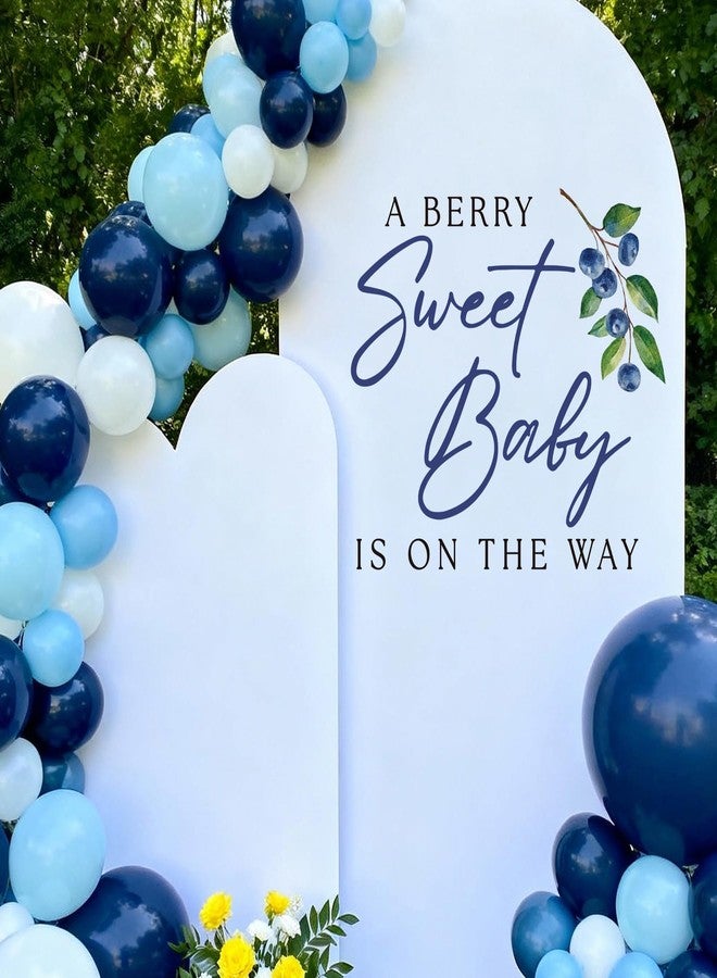 Aoemon Blueberry Baby Shower Decorations Boy - Peel and Stick Blueberry Themed Baby Shower Backdrop, A Berry Sweet Baby Is on The Way Decoration Blueberry Birthday Party Wall Decor, Balloon Arch Stickers - Image 5