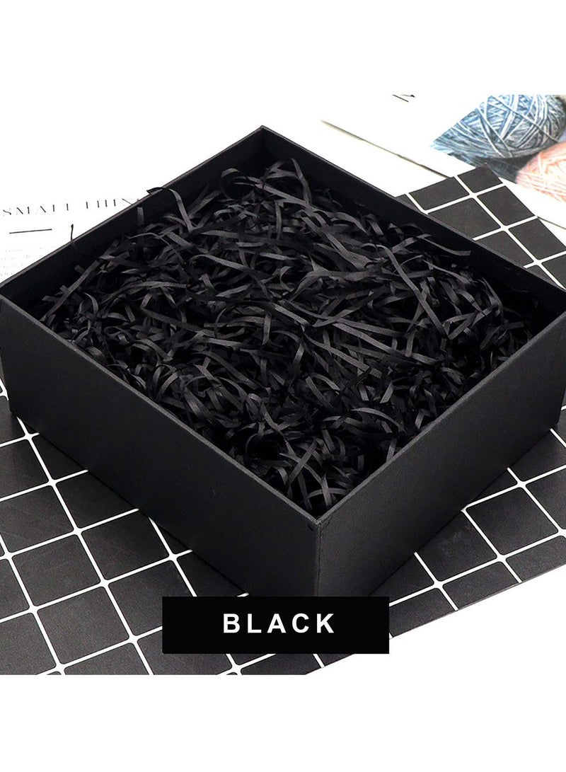 100 Grams Raffia Gift Filler Paper Shreds Grass Craft Shredded Tissue for Basket Filling Decoration Box DIY Packaging and Party Supplies Accessories Black - Image 2