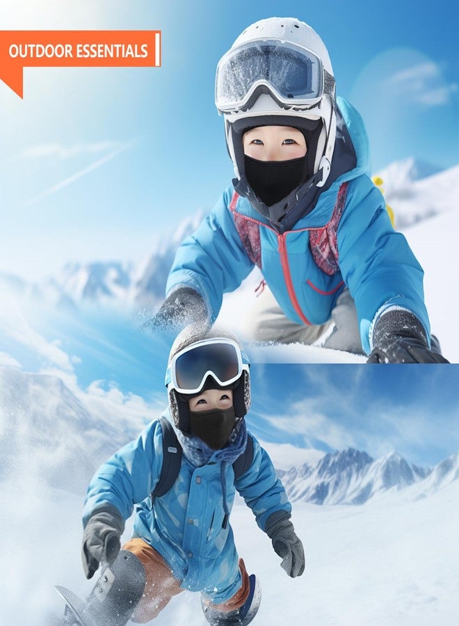 UNNESTAR 2 Packs Fleece Kids Balaclava Ski Mask– Full Face Cover Cold Weather Hats for Boys Girls Thermal Cosy Warm Sets - Image 3