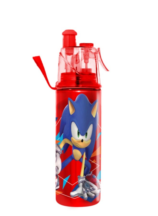 زجاجة مياه للشرب للأطفال من سونيك برايم، باللون الأحمر والأزرق، سعة 600 مل