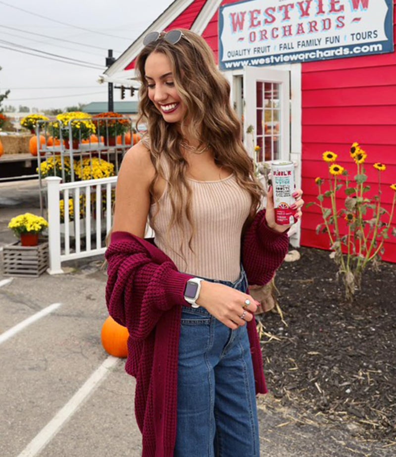 QUALFORT Women's Cardigan Sweaters for Women 100% Cotton Button-Down Long Sleeve Outerwear Fall Cardigans 2026 Wine red Medium - Image 3