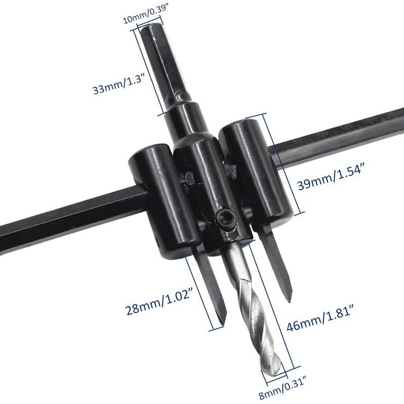 Luomorgo 1 3/16" to 12" Adjustable Hole Saw Circle Cutter Drill Bit Tool Saw Round Cutting for Drywall Wood - Image 2